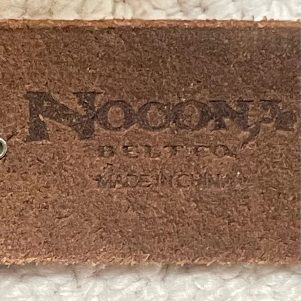 Noona Belt Co. Genuine leather bling rhinestones embroidery belt size S brown